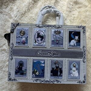 Sweet Rose Cat-Themed Tote Bag